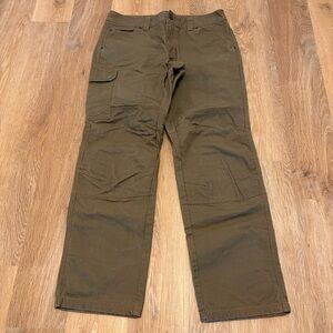 Eddie Bauer Fist Ascent Canvas Utility Cargo Pants Olive Green 36x34 Double Knee